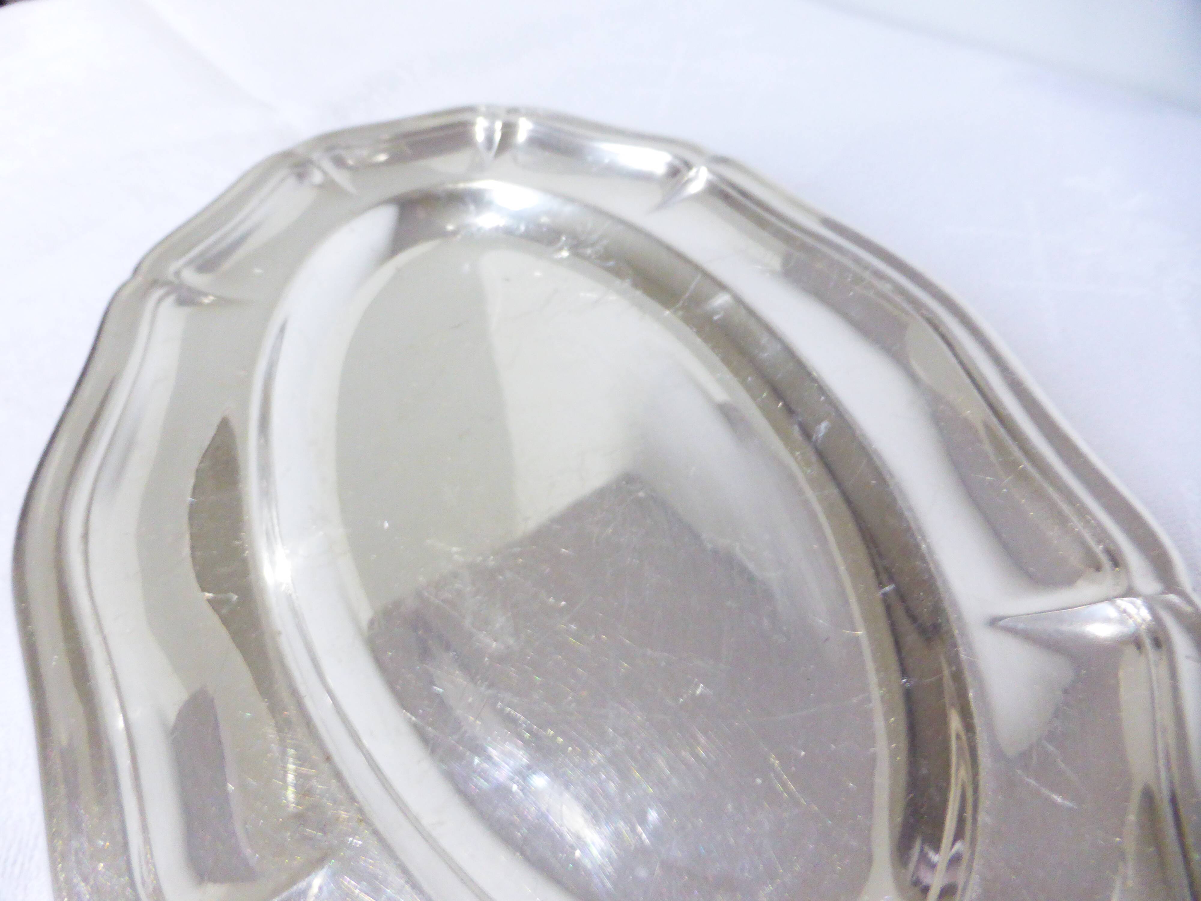 Oval dish Ercuis in silver metal