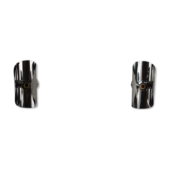 Pair of vintage chrome sconces