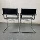 Pair of design armchairs in imitation leather chrome