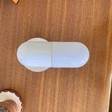 Applique murale verre blanc tubulaire et inox années 80