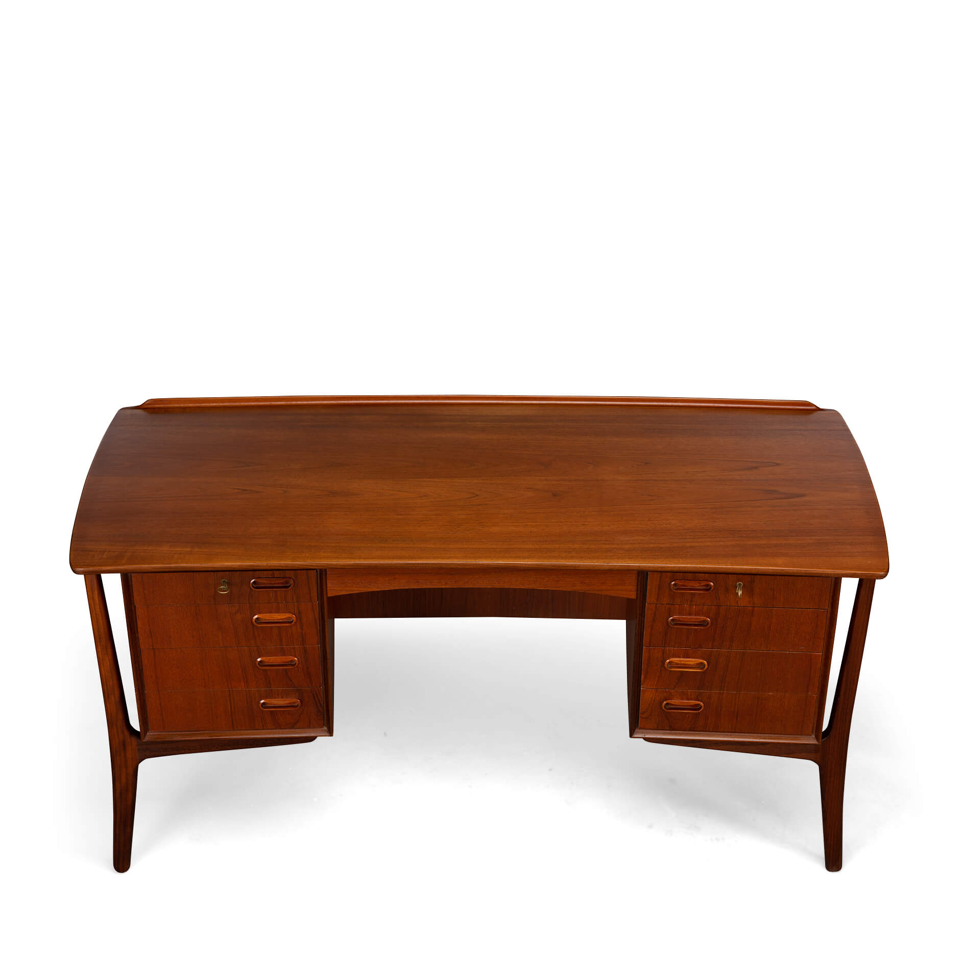 Danish vintage teak design desk by svend age madsen for hp hansen, 1960s