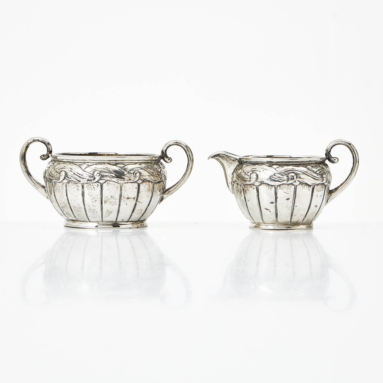 A silver sugar bowl and milk jug, Christian F. Heise, Copenhagen 1919