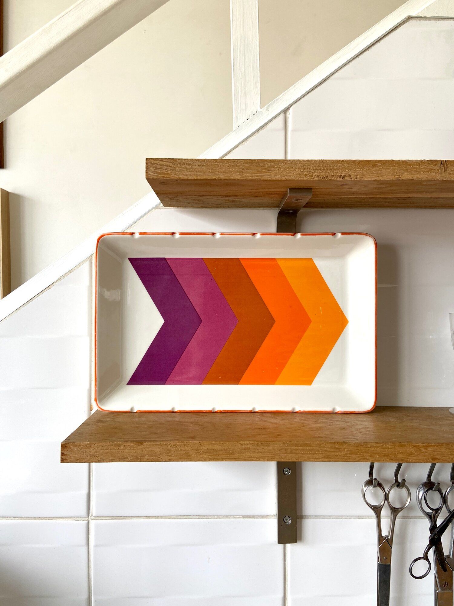 Gien dish in enamelled porcelain - service "Arrows"