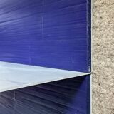 Pair of contemporary shelves in aluminum and stained wood