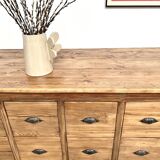 Vintage workshop furniture with 24 drawers in solid pine – 1950s