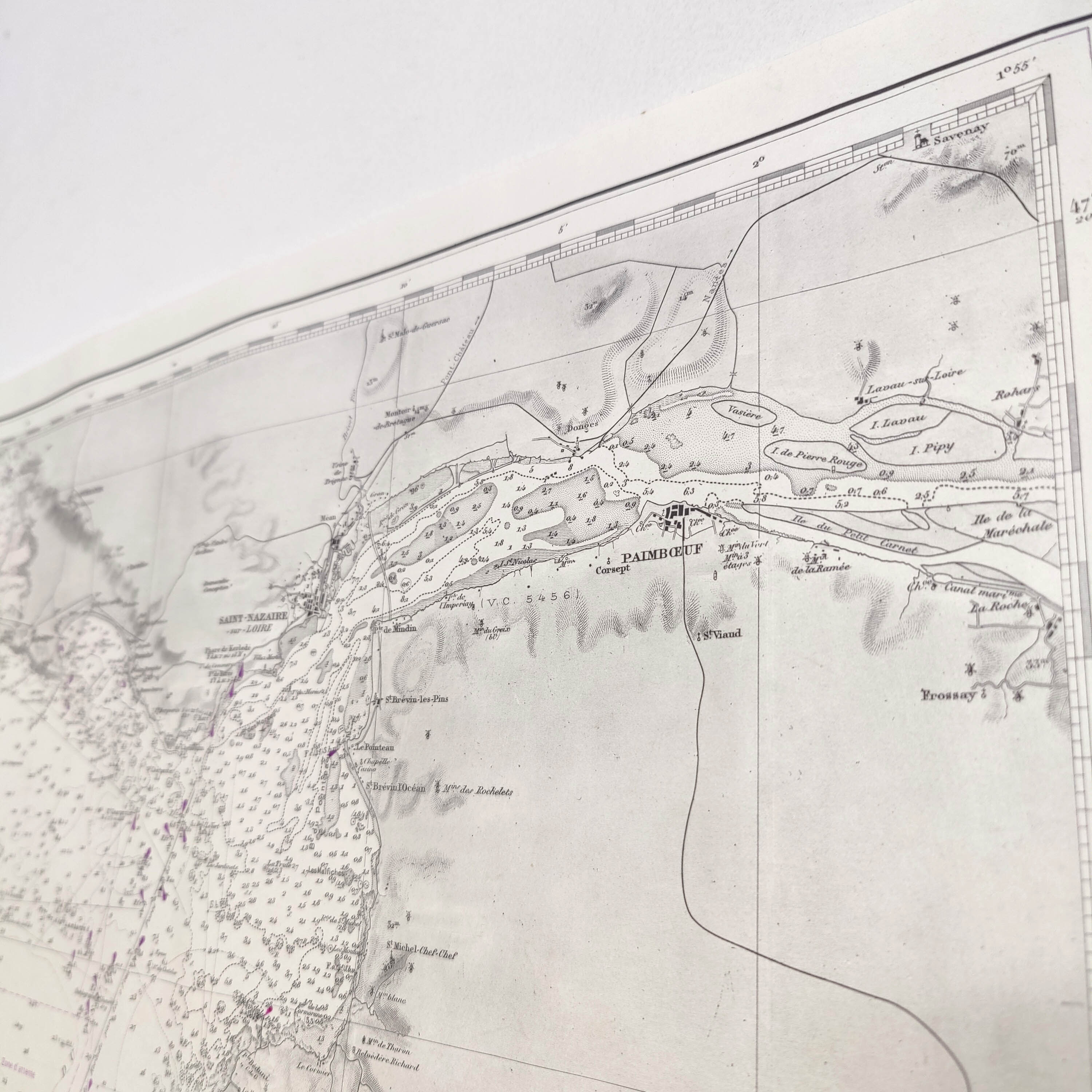 Map of the west coast of France from Belle Ile to Ile d'Yeu