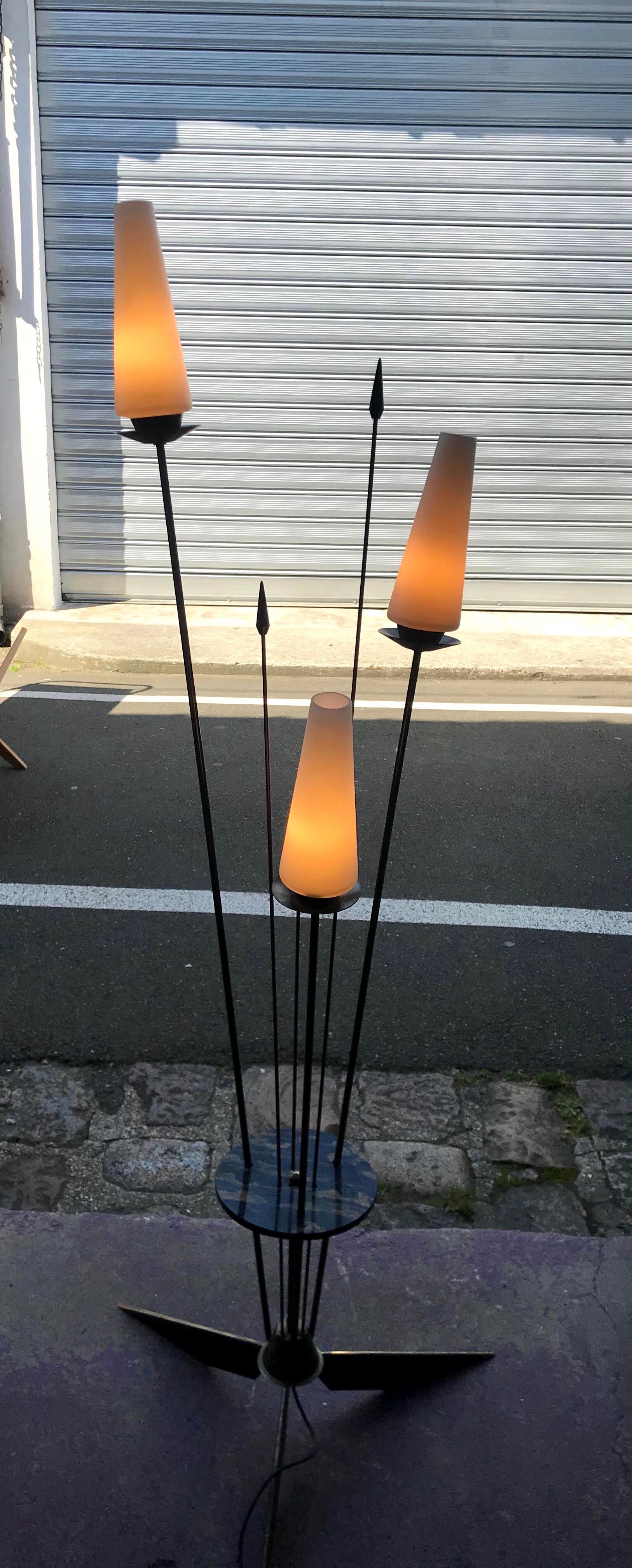 Vintage lamp 3-branch 1960s lamp