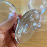 5 verres à pied verre soufflé
