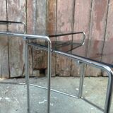 Vintage chrome and smoked glass nesting table