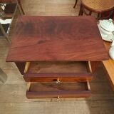 Empire style bedside table in mahogany and bronze