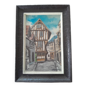 peinture sur bois ''Maison