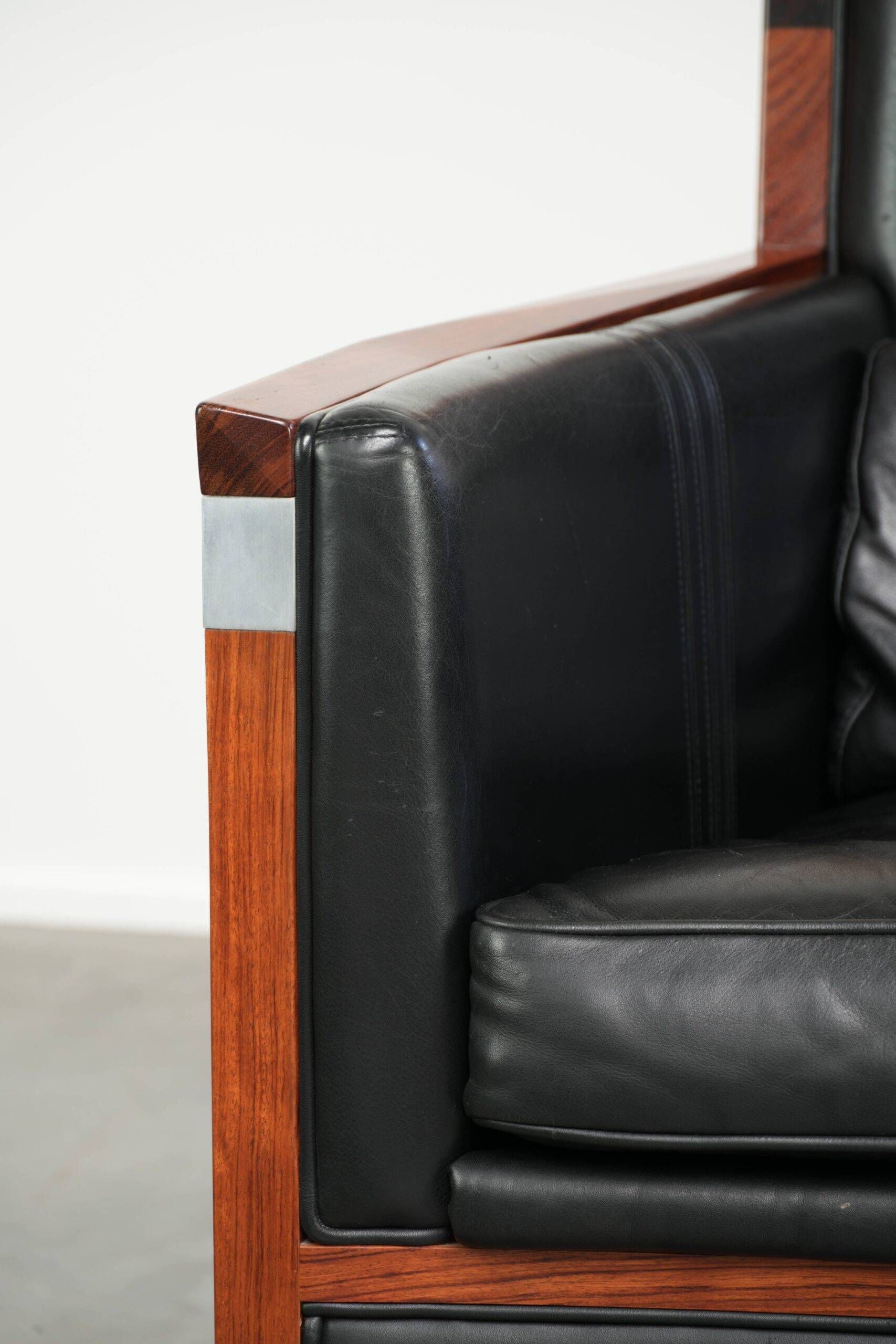 Stylish cowhide Art Deco design armchair