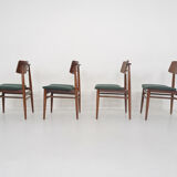 Ensemble de quatre chaises à manger en teck par Topform Pays-Bas des années 1960