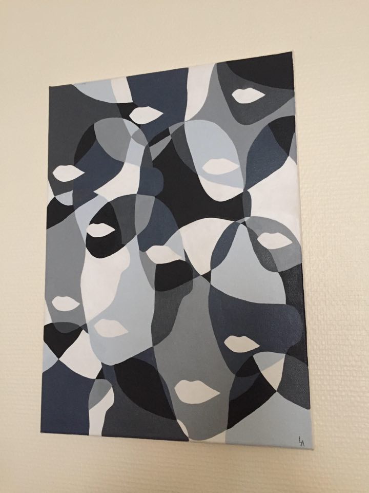 Painting acrylic paint Blue Faces