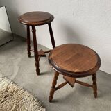Trio of old tripod stools