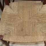 Set of 4 Scandinavian chairs by Peter Hvidt – teak & cord – 1960s