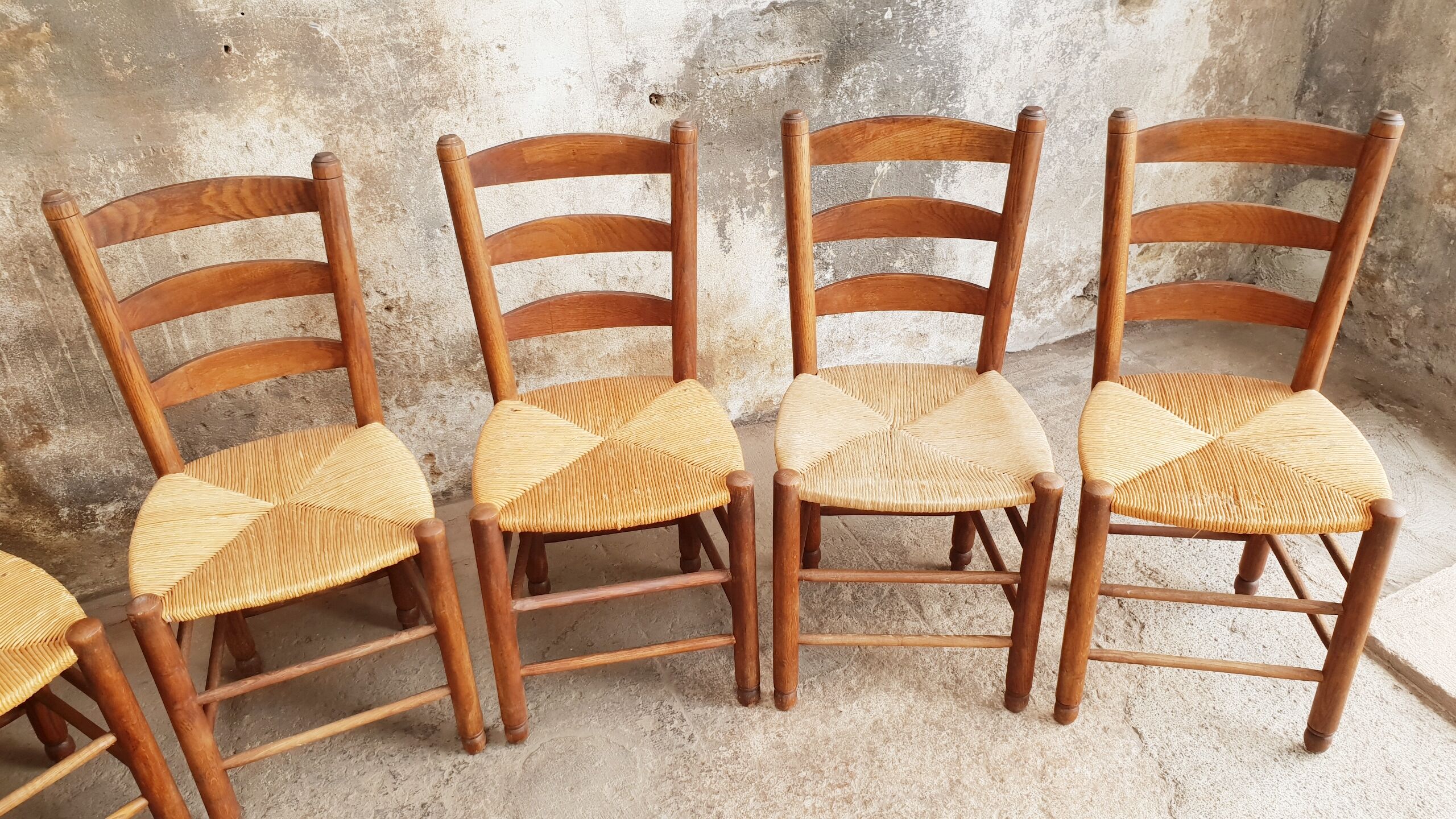 Antique chairs brutalist style