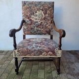 Large "Sheep Bone" armchair — Louis XIII style, late 19th century