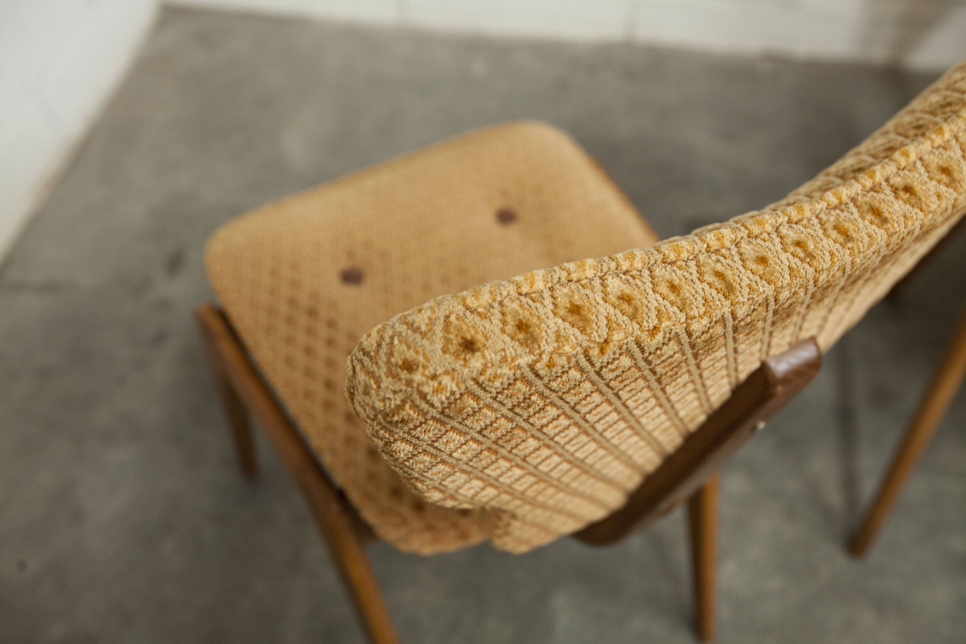 4 chairs and 2 Lounge armchairs by Roger Landault, ABC edition, 1950.