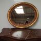 Miroir ovale bois doré - 84x100cm