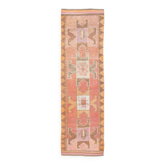 3x11 Colorful Turkish Vintage Runner Rug, 92x328Cm