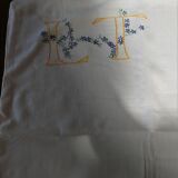 Vintage pillowcase monogram LT cotton 52 X 68 cm