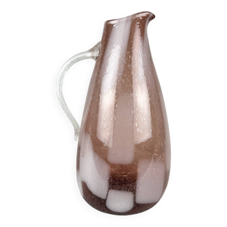 Large Hand Made Glass Vase / Pitcher, Germany 1970's