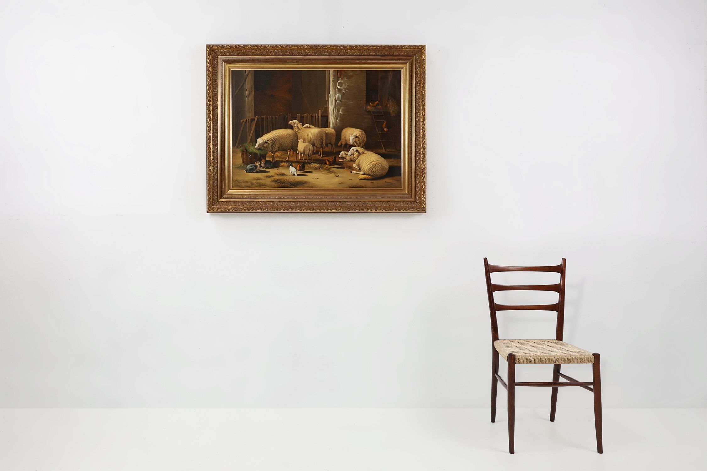 Belgian Artist, Baroque Scene, 1991, Oil on Canvas, Frame