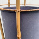 Lampadaire Louis Sognot en bambou et coton, 1950