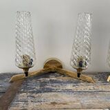 Paire d’appliques doubles dorées