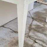 Old patinated bistro table with one drawer - 1m20