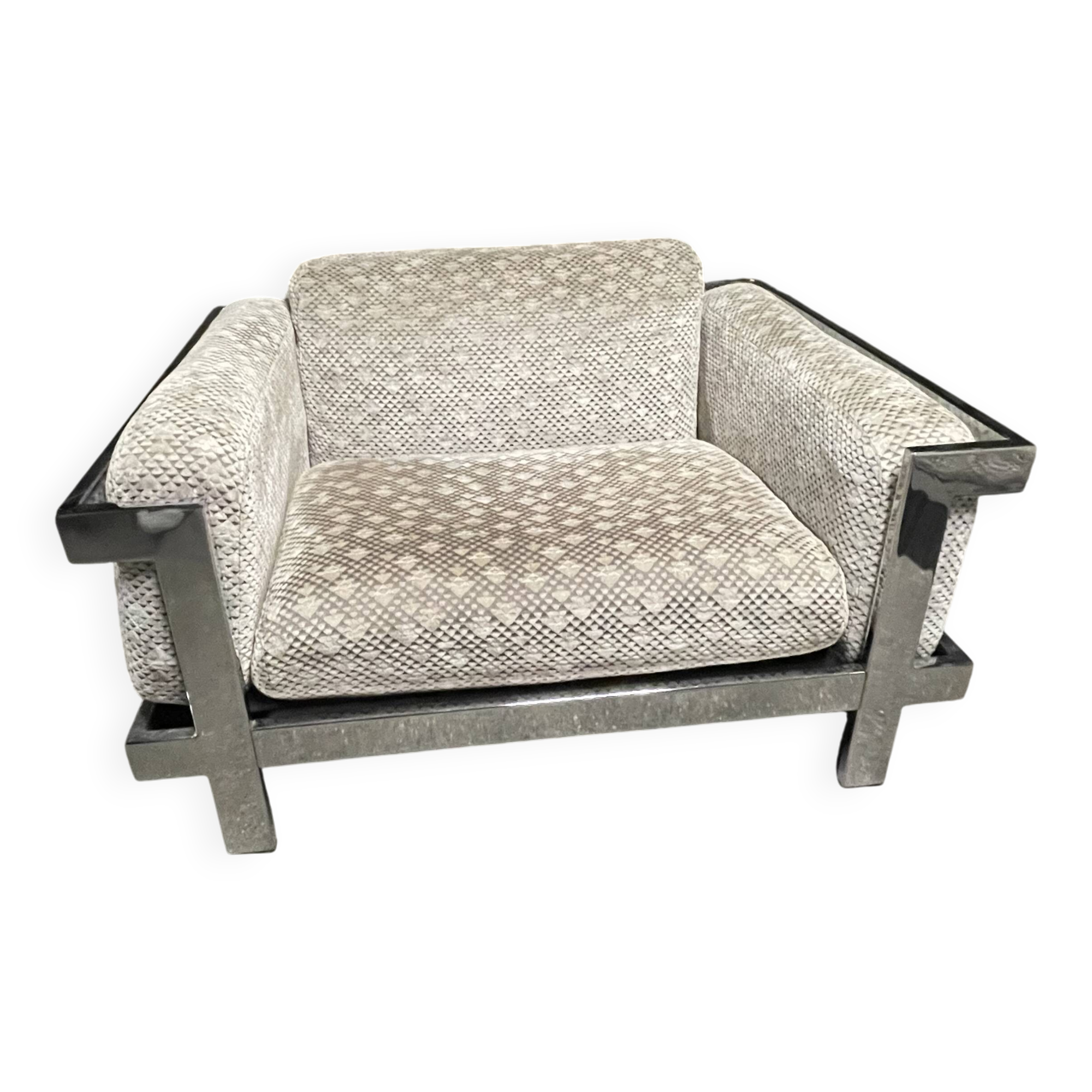 Chrome armchair in the style of Willy Rizzo