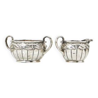 A silver sugar bowl and milk jug, Christian F. Heise, Copenhagen 1919