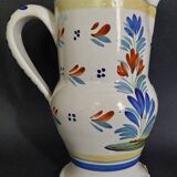 HB Quimper earthenware pitcher, late 19th century character