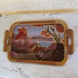 Art deco serving tray signed dope