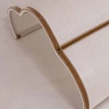 Pair of linen and velvet trim wall lights