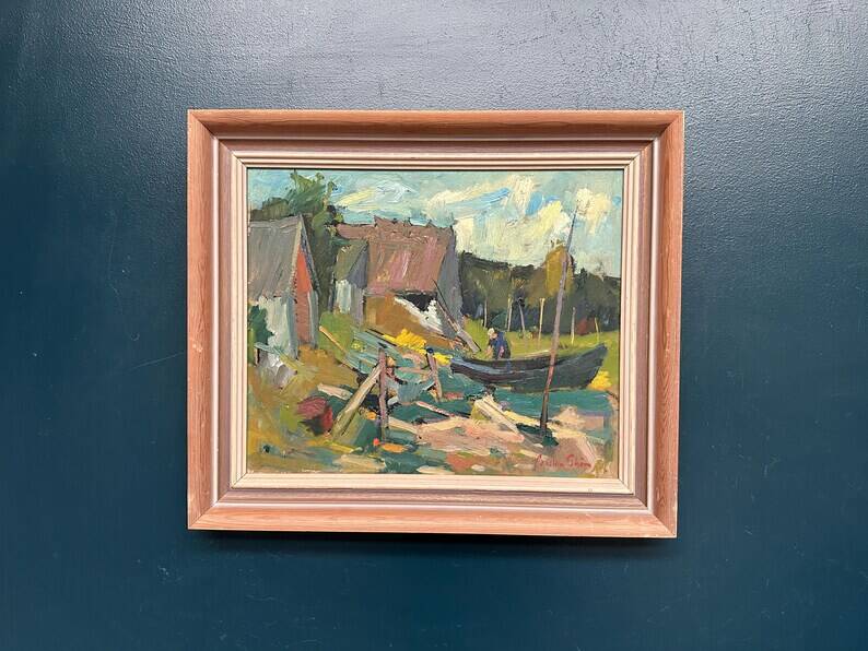 Original Swedish Oil on Panel – "Vid Knabäck, Skåne" by Carl-Axel Schwieler – Signed – Vintage & Framed – 59 × 50 cm (23.2" × 19.7")