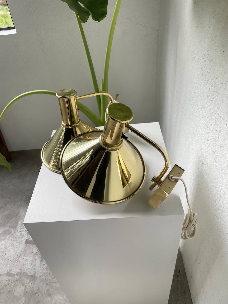 Pair of Hovik Lys brass wall lights Jonas Hidle Denmark