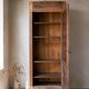 Glass-fronted cabinet from 1915, solid wood.