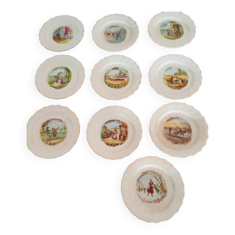 Old dessert plates months of the year