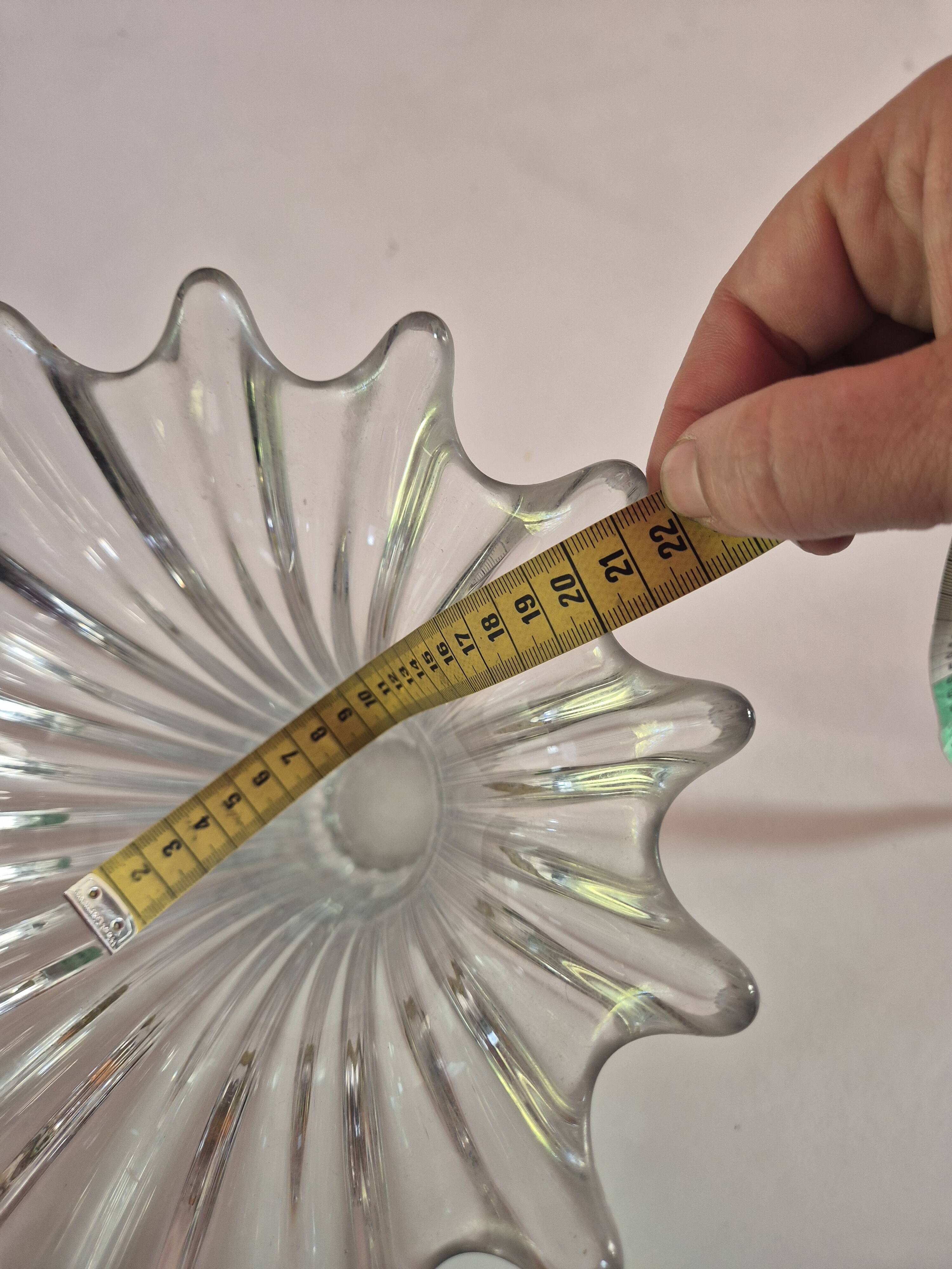 Vintage 60s crystal tulip vase - very heavy, with slight marks