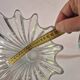 Vintage 60s crystal tulip vase - very heavy, with slight marks