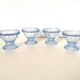 Set of glasses, coupe, ice cream, Normandy hole, cooked wine, digestives, art deco, blue
