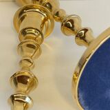 Pair of vintage golden metal candle holders