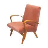 Peach velvet armchair