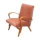 Peach velvet armchair