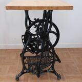 Living room console with sewing machine foot