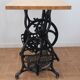 Living room console with sewing machine foot