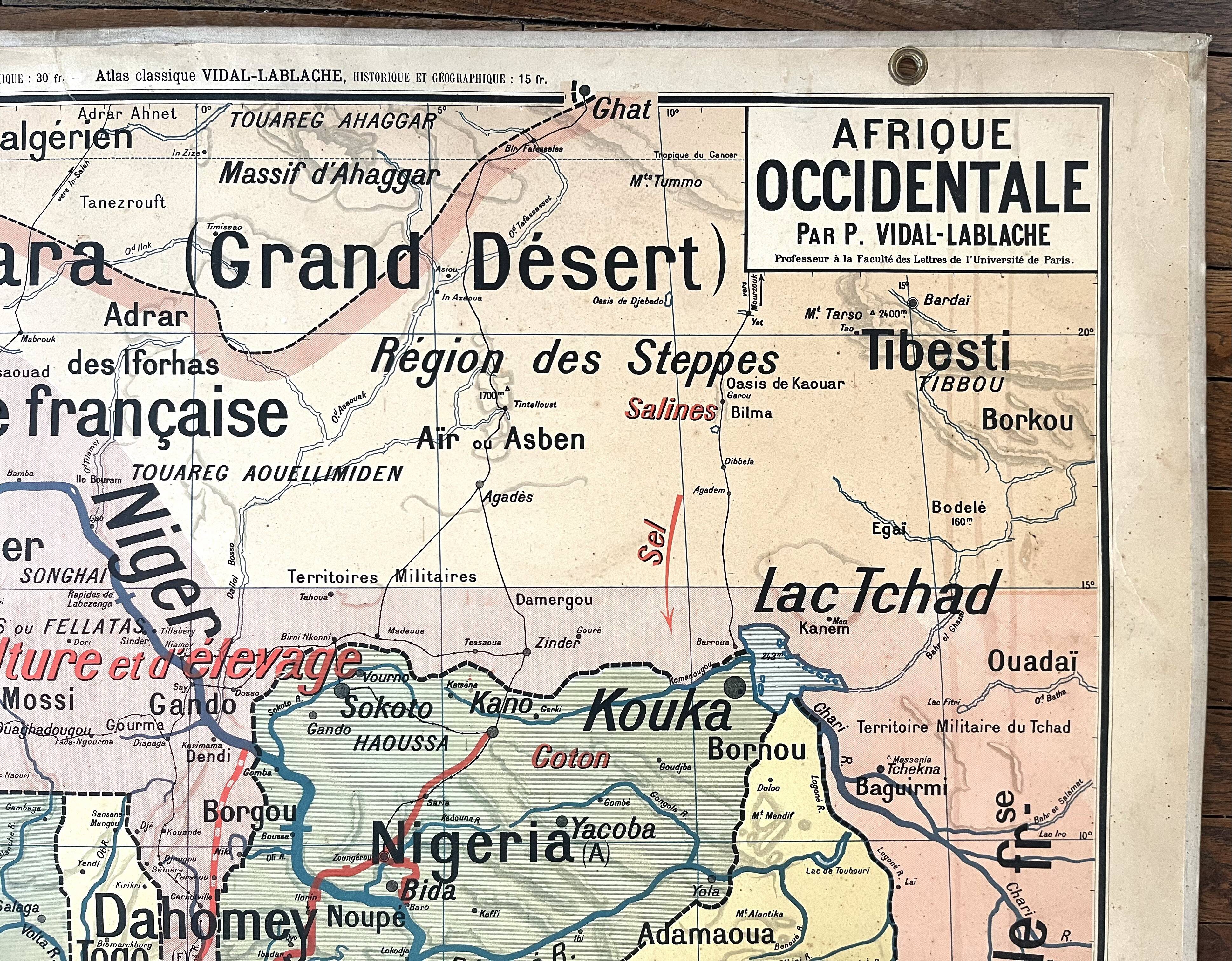 Old school map Vidal-Lablache 37, T10, 1914 - West Africa