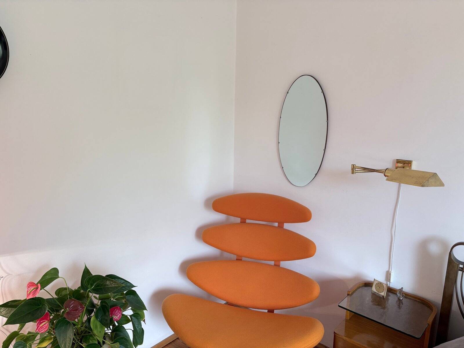 Vintage oval rockabilly mirror, 1960s